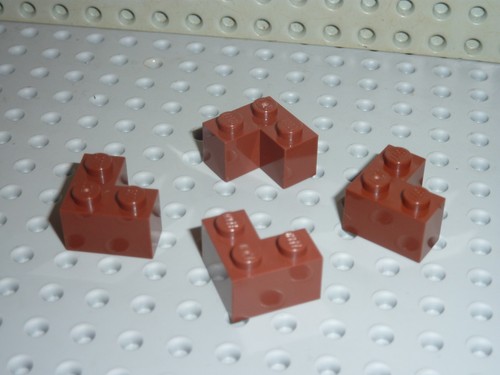 Lego redbrown brick - 4, corner
