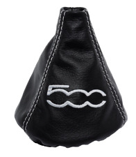 Soufflet Levier de Vitesses Cuir Véritable Broderie Personnalisé pour Fiat 500 À