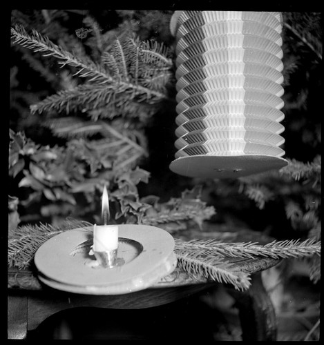 Lampion bougie sapin noël - sapin,