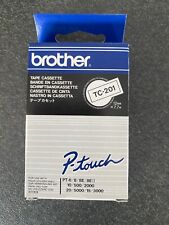 Ruban BROTHER TC-201  / noir sur fond blanc 12mmx7,7m / neuf sous blister