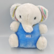 Peluche éléphant blanc bleu BOULGOM - 4473