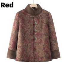 Femmes Polaire Manteau Doublé Chinois Rétro Veste Hiver Perlé Bouton Gland