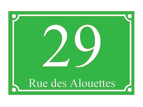Plaque pvc numero rue - rue, ou