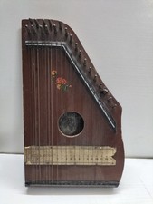 Ancien Cithare -21 cordes,  Gitarr Zither Plusieurs Photos Instruments A Cordes