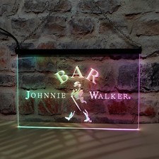 Enseigne lumineuse néon BAR Johnnie Walker Whisky LED avec effet fluide coloré