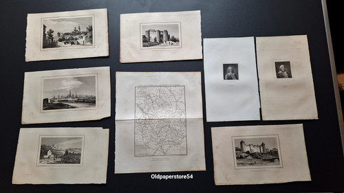 Lot gravures carte - et,