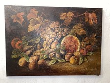 Tableau Ancien Dipinto  19ie Andrea Marinelli 1828-1932 Nature Morte Fruits