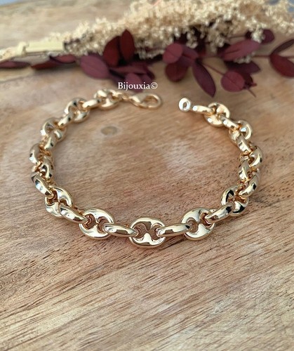 Bracelet maille grain café - maille,