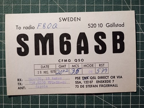 Br0130 carte radio amateur - radio, qsl