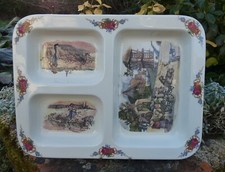 SARREGUEMINES faïence OBERNAI décor H. LOUX plat à 3 COMPARTIMENTS en T.B. état