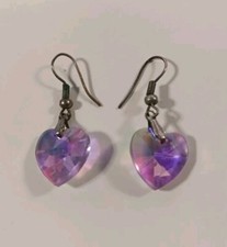 Bijou Ancien Boucle oreille Vintage Fantaisie Coeur Heart Dormeuses Paris France