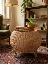 Tabouret vintage osier rotin - vintage,