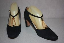 Escarpins à brides L. DE VINCI Cuir Velours noir T 40 TBE