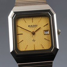 Montre homme unisexe vintage années 80 RADO 129.9517.3 quartz or 27 mm pile...