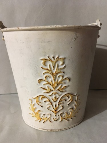 Cache pot ecru metal - ecru, shabby