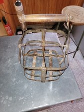 Ancien PORTE-BOUTEILLES Acier & Bois Panier à Bouteille VIN VIGNE VIGNERON