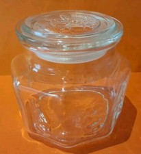 Ancien Petit Bocal verre déco cuisine bonbonniere  Décor Fruits Légumes Ht 10cm