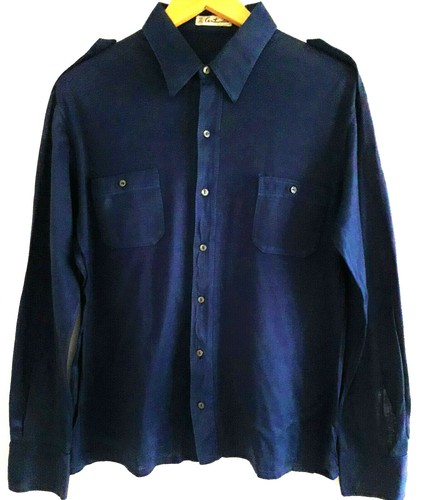 Chemise vintage bleue - chemise,