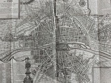 PLAN DE PARIS 1705 LA MARE COCQUART HENRI IV LOUIS XIII CARTE EAU FORTE SUPERBE