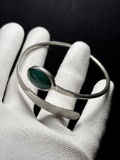 Bracelet Torsadé En Argent Massif , Poinçon Crabe Ancien Avec Pierre 