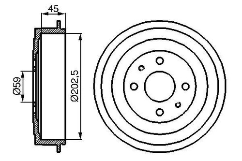 Tambour frein essieu - tambour,