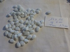 perle vintage, lot de 70 perle en verre forme goutte poire blanc bleuté