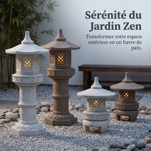 Lanterne pierre jardin - lanterne,