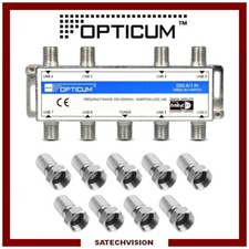 Commutateur DiSEqC 8/1 Opticum & 9 Fiches F à Visser HD 3D 4K