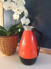 25 ⚜️ Ancienne Carafe Thermique Thermos Pichet Alfi Isotherme Orange Vintage