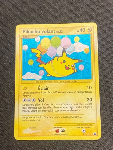 Carte pokémon pikachu volant - carte,