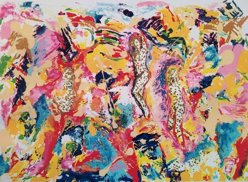 Lithographie abstraite moderne - lithographie,