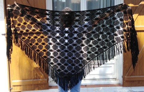 Châle mariage black sun shawl - châle,