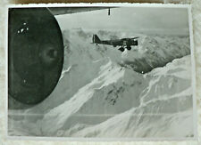 Photographie argentique originale noir et blanc Avion Mont Galibier Alpes Savoie