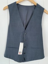 Gilet slim fit tonique créateur John Lewis Kin Addison, bleu pétrole 38R