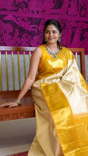 Chemisier jacquard doré sari