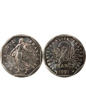France 2 Francs, Semeuse, Frappe Médaille - 1991 Pessac