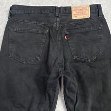 Vintage Levis 501 Jeans Hommes W31 L32 (Étiquette: W34) Noir Droit Fabriqué En