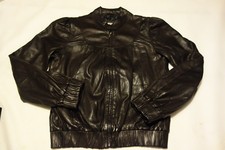 Blouson en cuir marron foncé