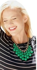Stella And Dot Kelly Green Beaded Jolie Statement Necklace Jewelry