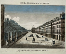 VUE RUE RIVOLI Paris VUE OPTIQUE Gravure HOCQUART XIX°