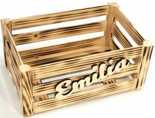 Caisse bois brûlé avec