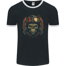 T-Shirt Ringer Moto Crâne De