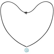 Tresor Paris Lumière Bleu et Blanc Spirale 14mm Pendentif Cristal, Noir Cordon