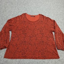 Gudrun Sjoden Blouse XXL Orange Lyocell Jersey Shirt Top Femmes 2XL