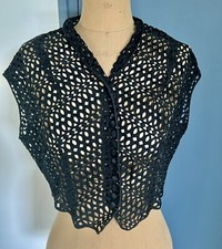 caraco ancien Corsage Noire Taille Travail Couture Fait Main Vintage