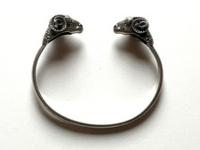 Bracelet ancien en argent massif 925 Tête De Béliers / vintage