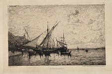 Adolphe Appian (1818 - 1898) - Le Port de Monaco - Eau-forte originale