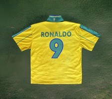 Maillot Bresil CBF Replica Retro Brazil Jersey #9 Ronaldo Nazario da Lima / XL