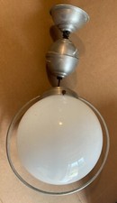 Ancien monte baisse luminaire opaline boule 20cm ,matériel d'époque en l'état