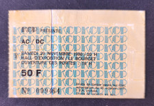 AC/DC ticket / billet concert Le Bourget 29 Novembre 1980 Tres rare